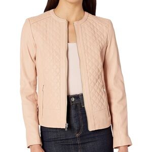 Cole Haan Blush Quilted Leather Jacket